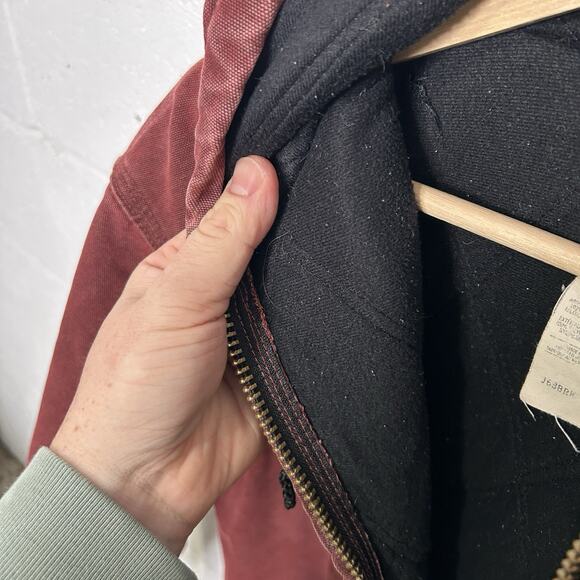 Vintage Carhartt Quilted Hooded Active Jacket “Brick Red” - Picture 12 of 12